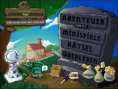 Plants vs Zombies Startscreen
